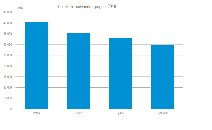 De største indvandrergrupper 2018