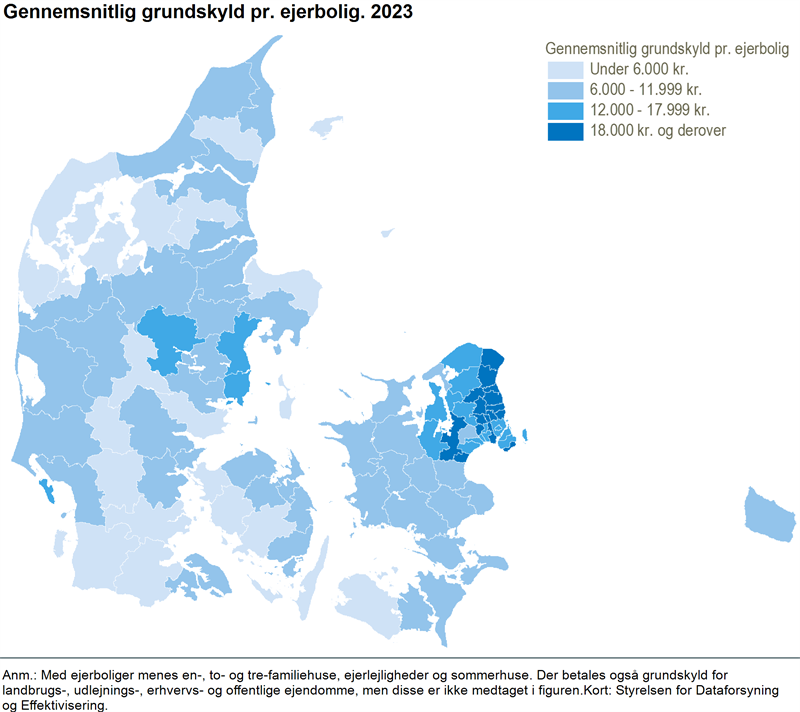 Stor variation i betaling af grundskyld i 2023