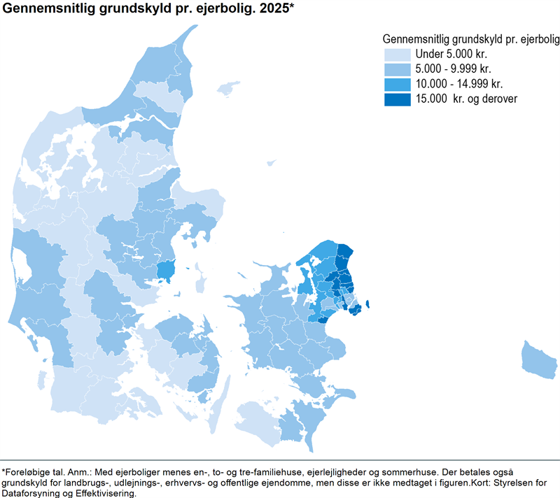 Stor variation i betaling af grundskyld i 2025